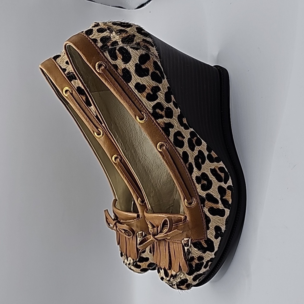 Sperry leopard print calf hair wedges size 7m womens - Picture 2 of 8